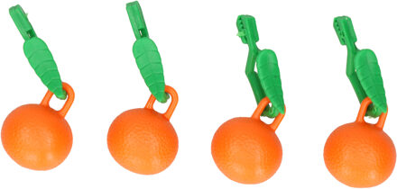 Tafelkleed klemmen - 12x stuks - sinaasappels - kunststof - 5 x 6 cm