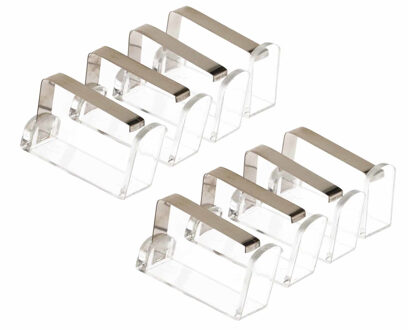 Tafelkleed klemmen set - 16x - 4 stuks - zilver - RVS - 5 x 4 cm - tafelzeilklemmen - Tafellaken kle