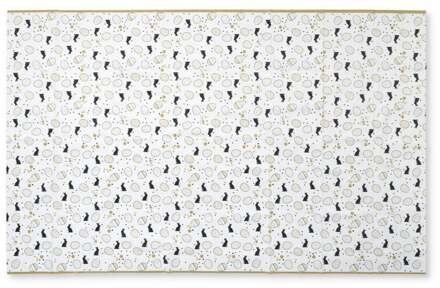Tafelkleed paashaas - wit/goud/zwart - papier - 138x220 cm