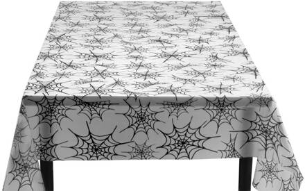 tafelkleed spinnenweb 275 cm polyester wit/zwart