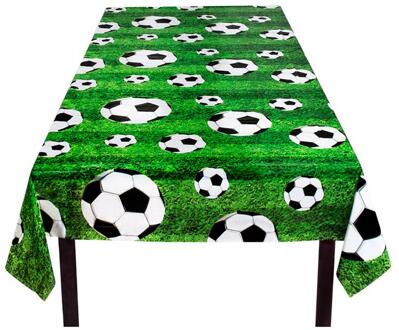 Tafelkleed/tafellaken voetbal thema plastic 120 x 180 cm - Feesttafelkleden Multikleur