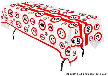 Tafelkleed verkeersbord 40 jaar
