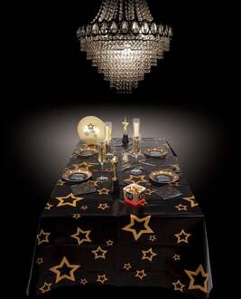 Tafelkleed zwart met gouden sterren