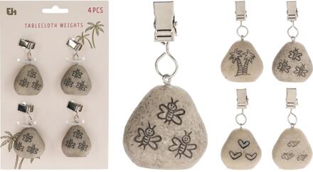Tafelkleedgewichten steen set a 4 stuks beige