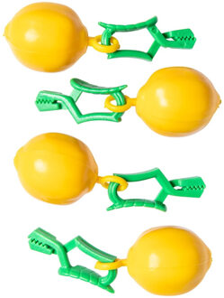Tafelkleedgewichtjes citroen - 4x - kunststof - tafelkleedhangers - Tafelkleedgewichten