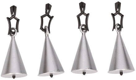 Tafelkleedgewichtjes kegels - 4x - zilver - 7 cm - tafellaken gewichtjes