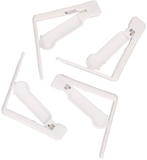 Tafelkleedklemmen - 20x - 5 cm - wit - kunststof - tafellaken klemmen