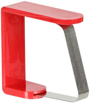 tafelkleedklemmen - 4x stuks - rood - kunststof/metaal - tafelkleedklemmen