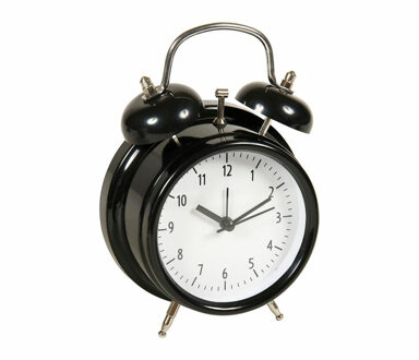 Tafelklok en wekker Model Bells - zwart - 12 cm - metaal