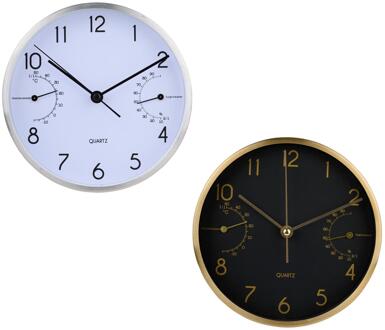 Tafelklok Ø15cm wit-zilver of zwart-goud verschillende