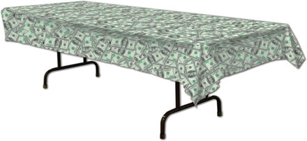 Tafellaken/tafelkleed dollars - 137 x 274 cm - kunststof - Geld/dollar thema