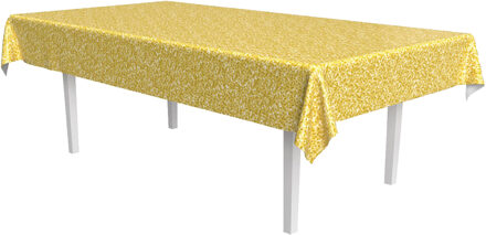 Tafellaken/tafelkleed goud - met bedrukte pailletten - 137 x 274 cm - kunststof Goudkleurig