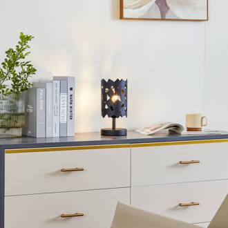 tafellamp Aeloria, zwart, ijzer, Ø 12 cm, E27