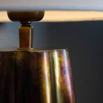 Tafellamp Aira, hoogte 50 cm, messingkleurig/wit messing, wit