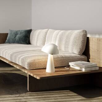 Tafellamp Align met kantelbare kap, wit wit, messing