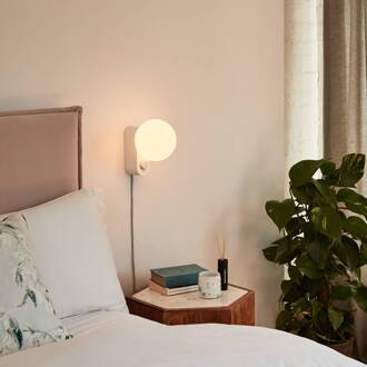 tafellamp Alumina, globe, dimbaar, krijtwit