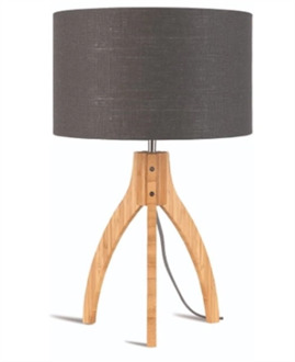 Tafellamp Annapurna - Donkergrijs|Bamboe - Ø36cm