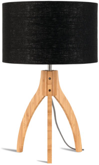 Tafellamp Annapurna - Zwart|Bamboe - Ø36cm
