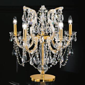 Tafellamp Annino, 5-lichts goud, transparant