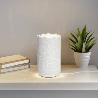 tafellamp Aralena, wit, metaal, hoogte 26,5 cm