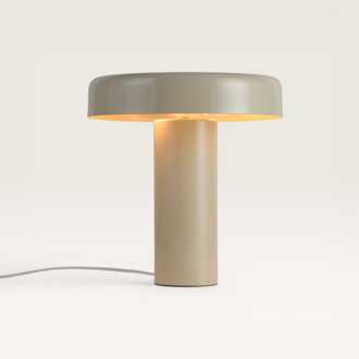 Tafellamp Arcena crema - Paddenstoel lamp in gebroken wit van metaal voor binnen - Zonder lichtbron