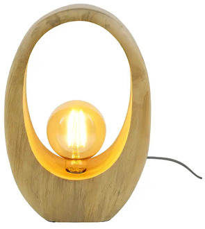Tafellamp Arch Wood H 43 cm beige