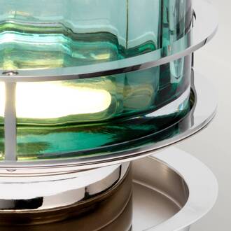 Tafellamp Arno, groen, nikkel gepolijst