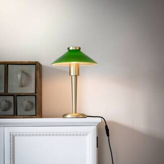 Tafellamp August, messingkleurig/groen, 34 cm, metaal messing, groen