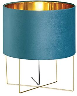 Tafellamp Aura Blauw Velours ⌀24cm E27