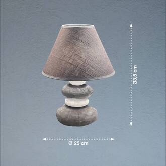 Tafellamp Bella, hoogte 33,5 cm, grijs/wit grijs, wit