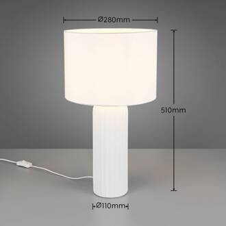 Tafellamp Blair, hoogte 51 cm, wit, E27, keramiek