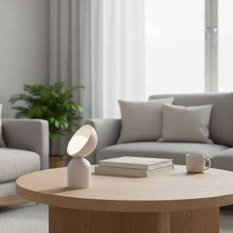 Tafellamp Boto LN1, beige, staal/glas, hoogte 31 cm, G9 beige, opaal