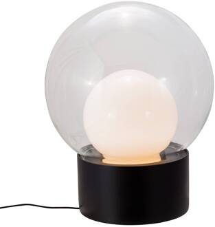 tafellamp Boule Medium, helder/opaal/zwart, glas helder, opaal, zwart