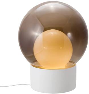 tafellamp Boule Medium, rookgrijs/opaal/wit, glas rookgrijs, opaal, wit