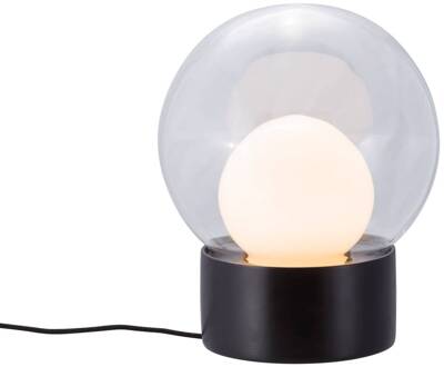 tafellamp Boule Small, helder/opaal/zwart, glas helder, opaal, zwart