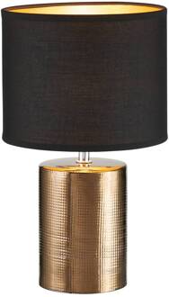 Tafellamp Bronz, cilindrisch, zwart/brons zwart, antiek brons, goud