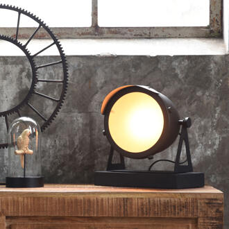 Tafellamp Cap - Zwart Metaal - Glas