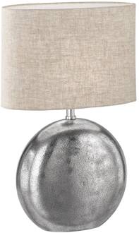 Tafellamp Chambery, zand/nikkel, hoogte 53 cm Linnen/metaal crème, nikkel