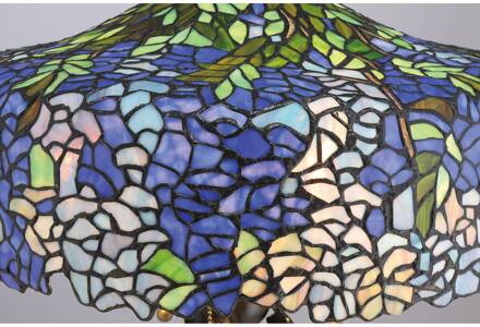 Tafellamp Cobalt in Tiffany-design blauw, lavendel, groen, brons