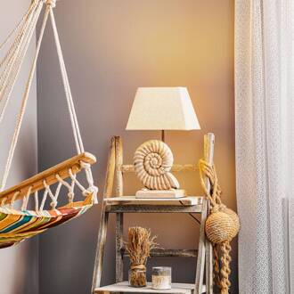 Tafellamp Conchiglia met versierde voet zand, beige
