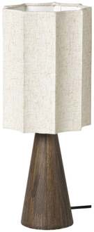 Tafellamp conisch geschulpt - beige - ø17x42 cm