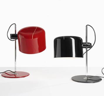 tafellamp Coupé, rood/chroom, metaal, hoogte 45 cm, E27 rood, chroom