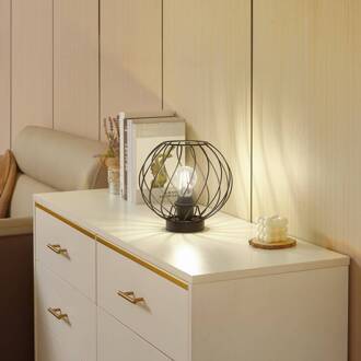 tafellamp Danika, zwart, metaal, Ø 25 cm