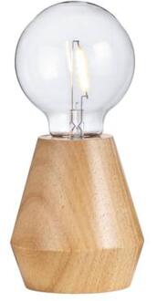 Tafellamp Dwayne LED - naturel - Ø10x12 cm - Leen Bakker Bruin - 12 x 10 x 10