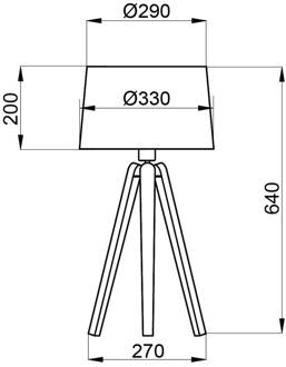 Tafellamp Essence LT, houtoptiek-katoenkap licht hout