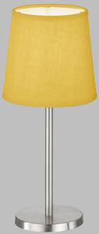 Tafellamp Eve linnen kap, nikkel/geel nikkel, geel