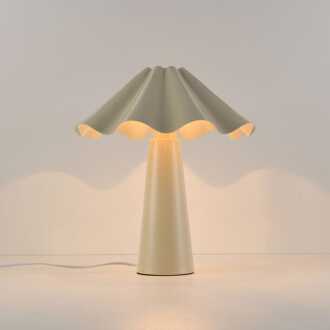 Tafellamp Falisse - E14-fitting - Gebroken wit - Mushroomlamp - Paddenstoel - Paraplu - IP20 voor binnen - Metaal
