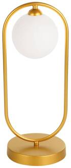 Tafellamp Fancy met glazen kap, goud goud, wit