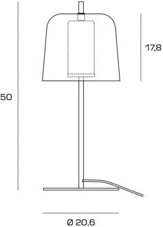 Tafellamp Frida, frame goud, buitenkap blauw blauw-transparant, goud geborsteld