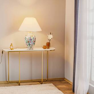 tafellamp Giardino Panse 50 cm keramiek verguld wit, goud, meerkleurig